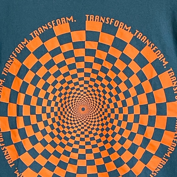 Urban Outfitters UO New Wave Mandala Mock Neck Teal Orange T Shirt Women’s S /OS - Picture 6 of 11